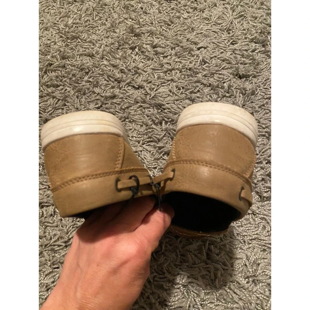 Nautica Boys Tan Brown Boat Shoes Slip On Loafers Size 3 Kids Casual Dress